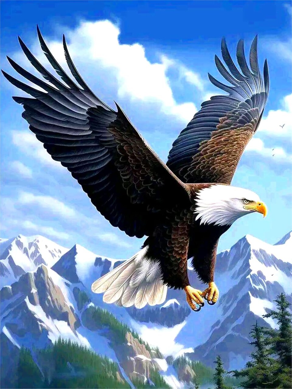 Hawk Diamond Art Kits for Adults &Beginner, Animals Diamond Painting, 5D Gem Art Painting Kits with Round Diamonds, Eagle&Mountain Diamond dots for Home Wall Gift Decor (12x16inch)